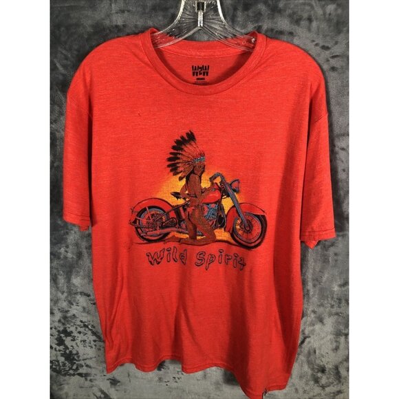 W2W Other - W2W T Shirt Men’s Indian Wild Spirit Red Biker Shirt Size Adult Large